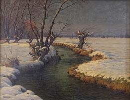 Heffner, Fluss im Winter, OelLw 66x85cm